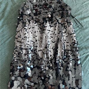 Sequin Black & Silver Mini Dress